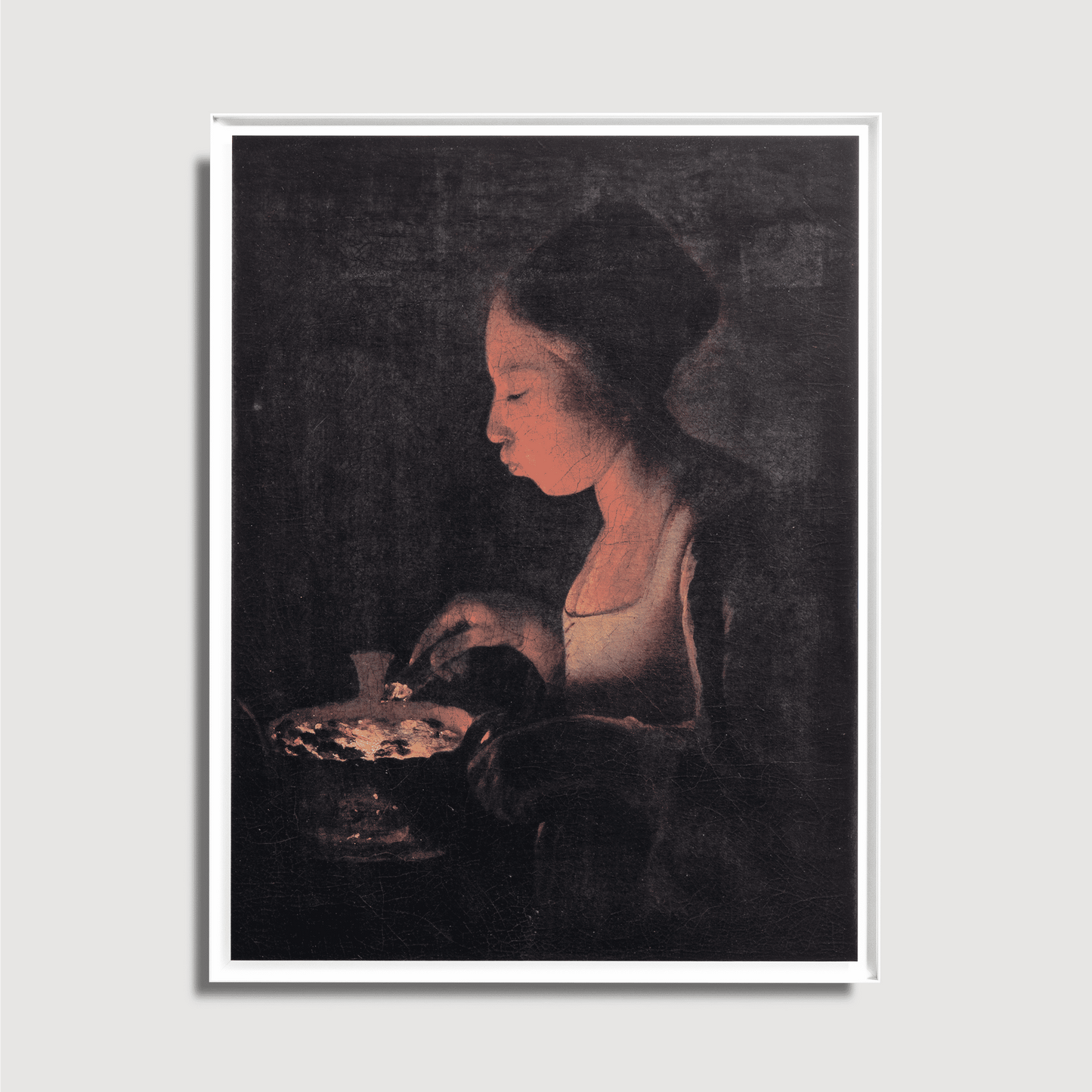 Georges de La Tour - A Girl Blowing on a Brazier