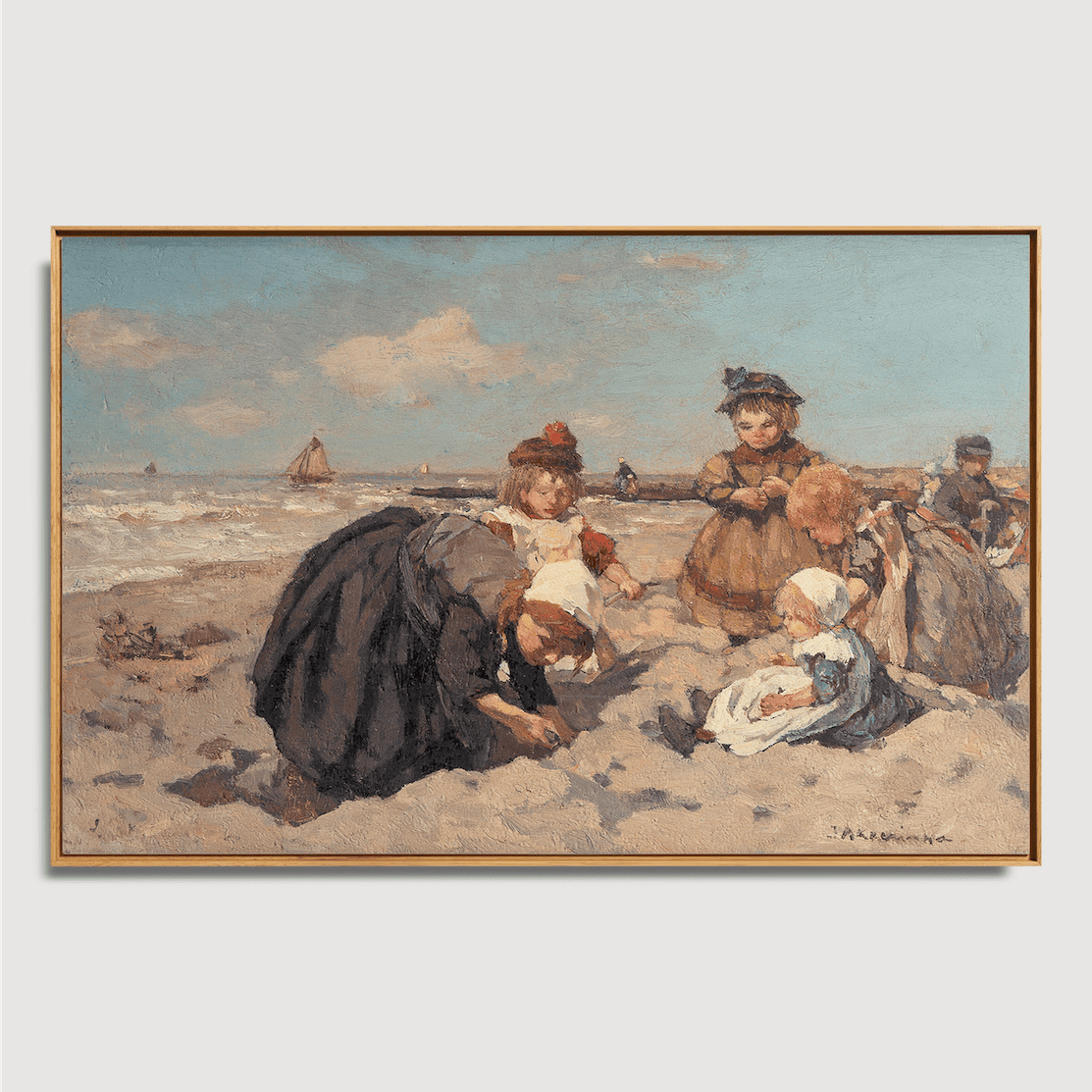Johannes Evert Hendrik Akkeringa - Kinder spielen am Strand von Scheveningen