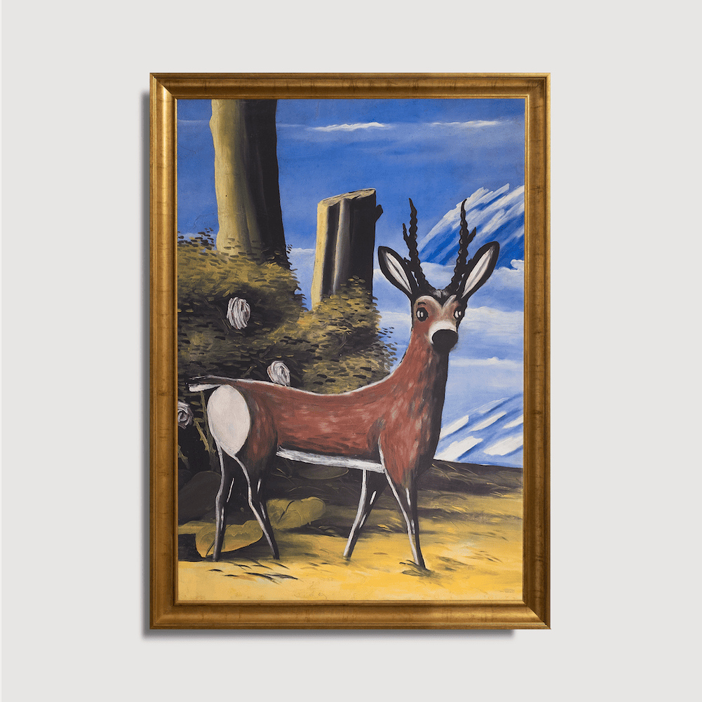 Niko Pirosmani - Chevreuil dans un paysage