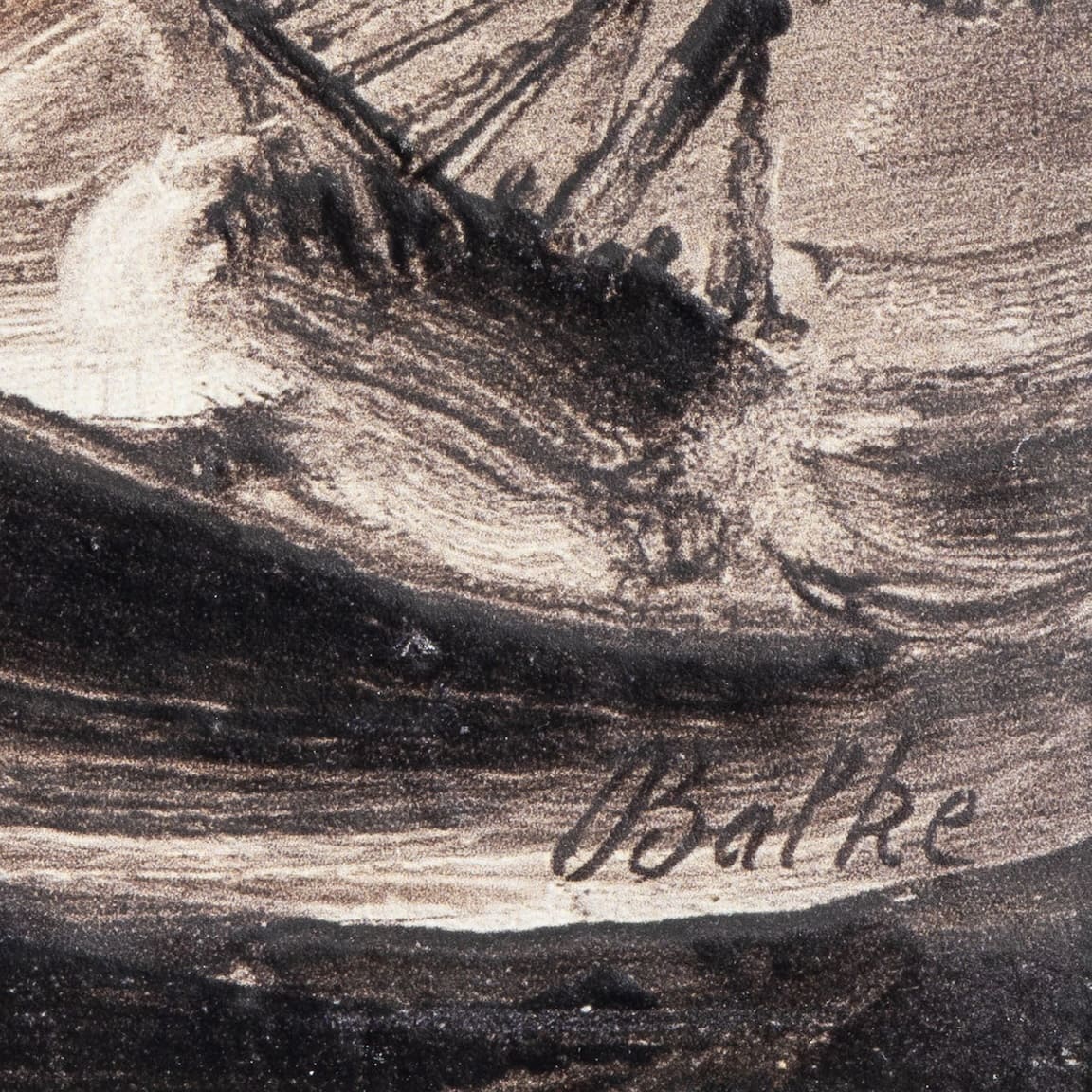 Peder Balke - Schiff im Sturm