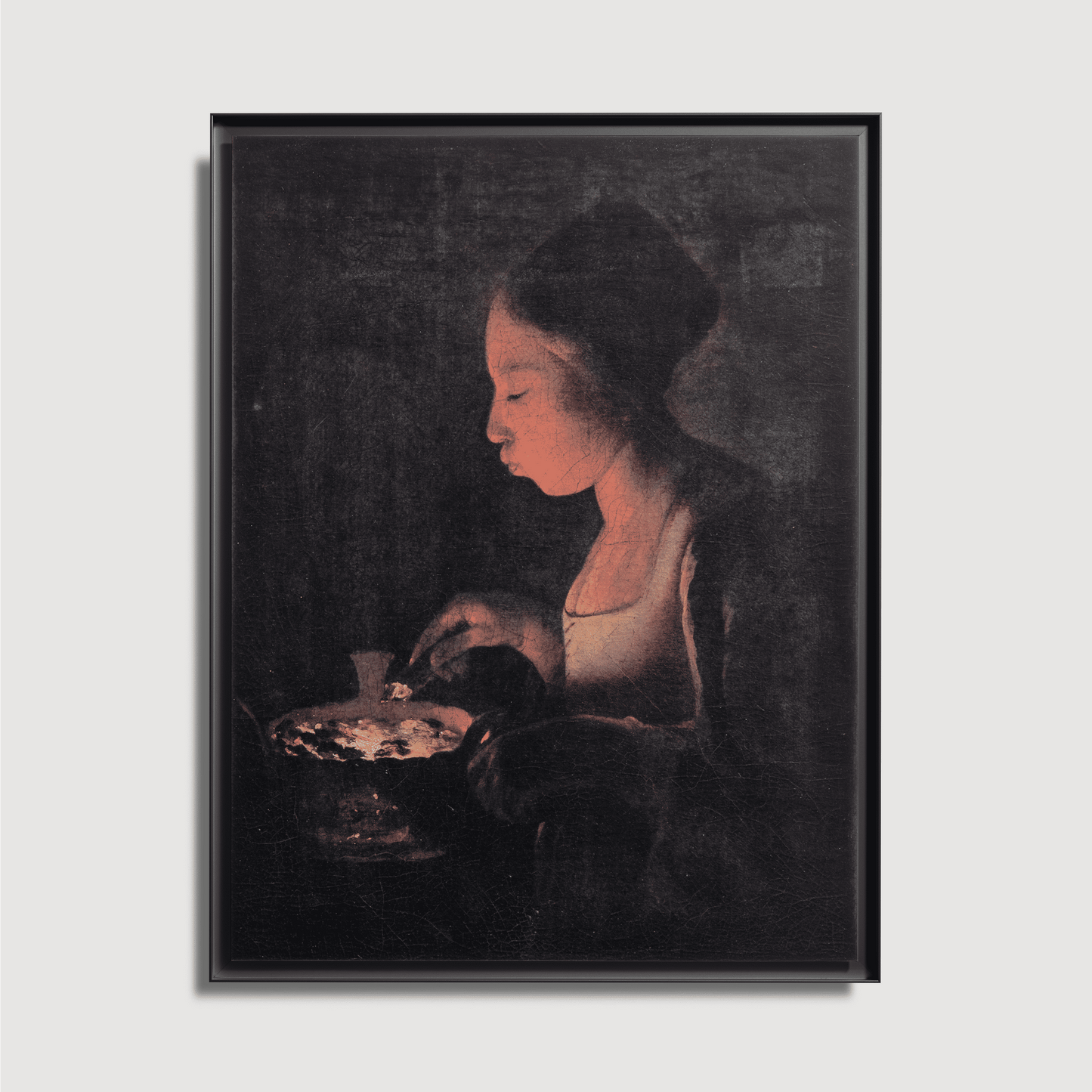 Georges de La Tour - A Girl Blowing on a Brazier