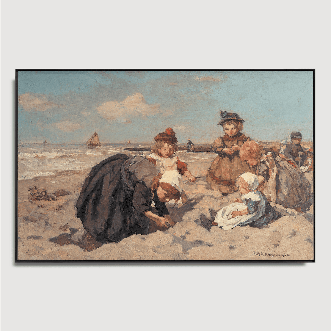 Johannes Evert Hendrik Akkeringa - Kinder spielen am Strand von Scheveningen
