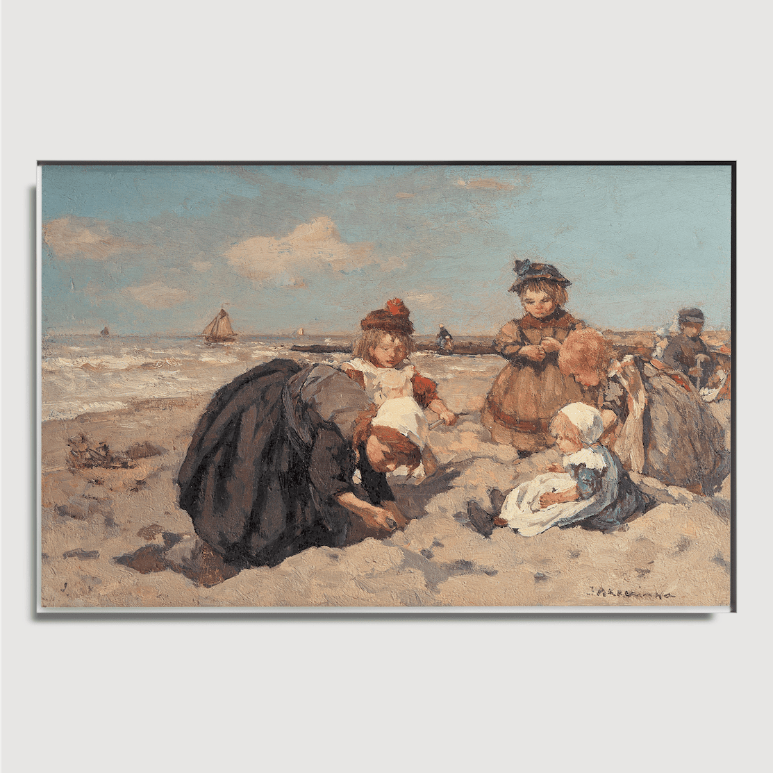 Johannes Evert Hendrik Akkeringa - Kinder spielen am Strand von Scheveningen