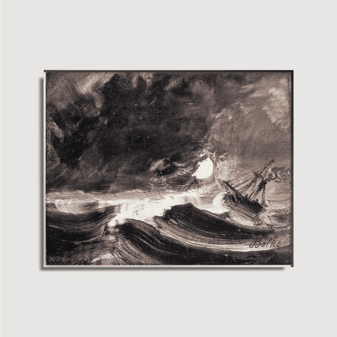 Peder Balke - Schiff im Sturm