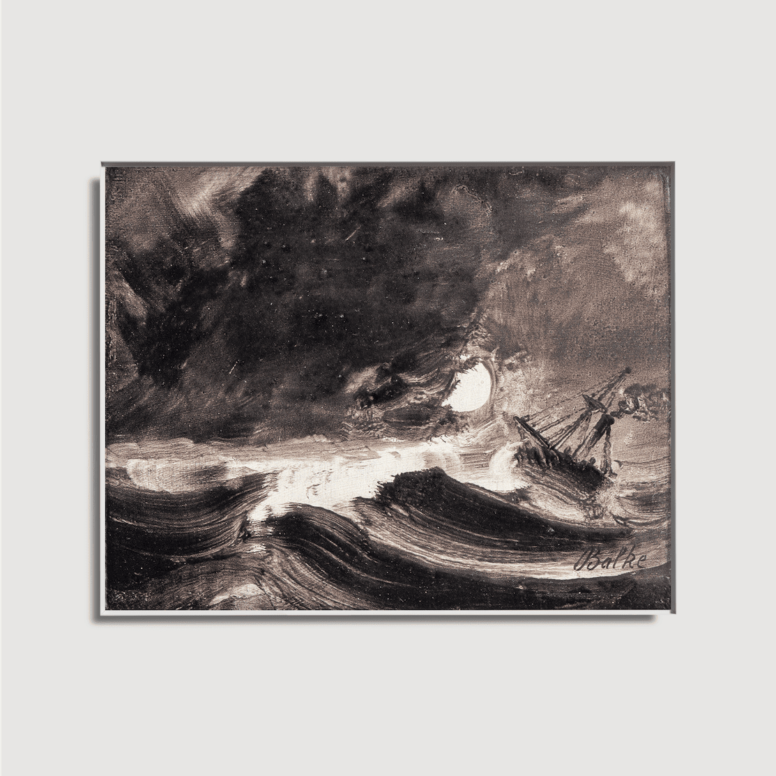 Peder Balke - Schiff im Sturm