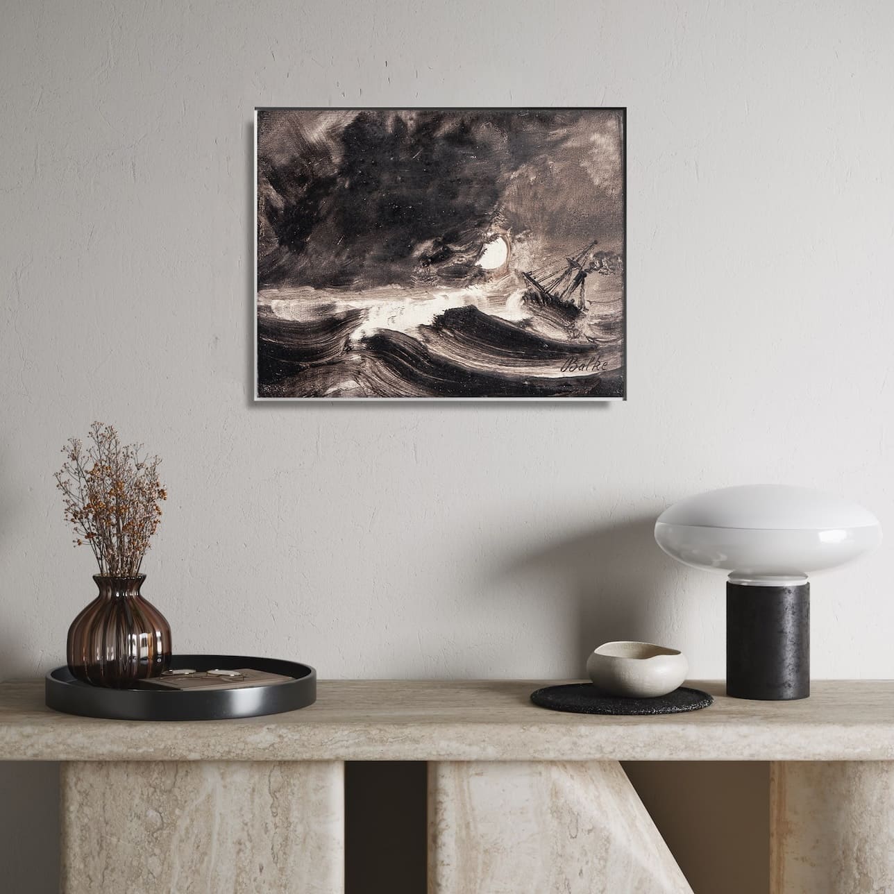 Peder Balke - Schiff im Sturm