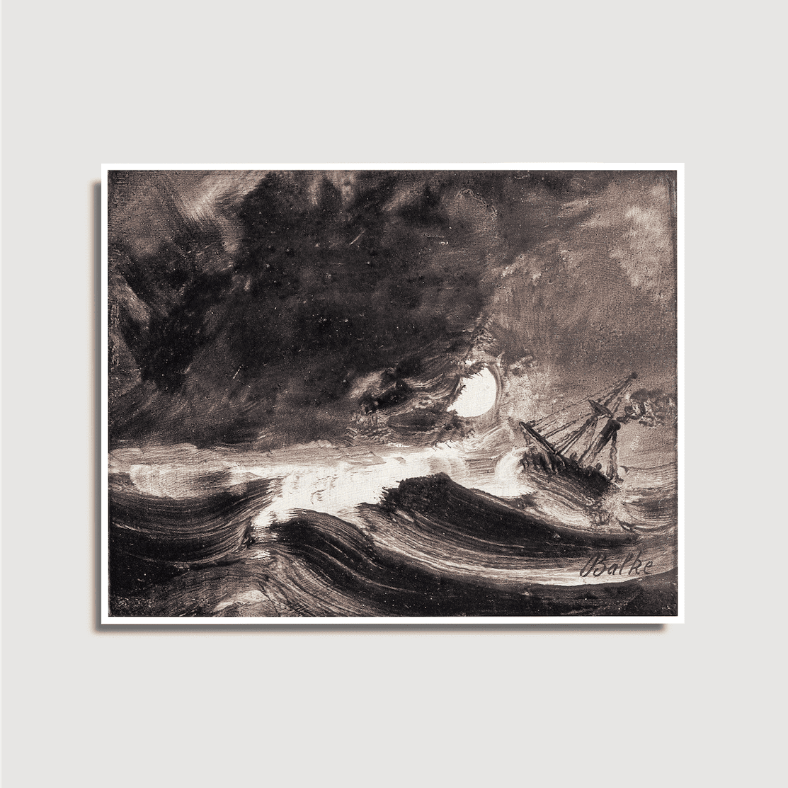 Peder Balke - Schiff im Sturm