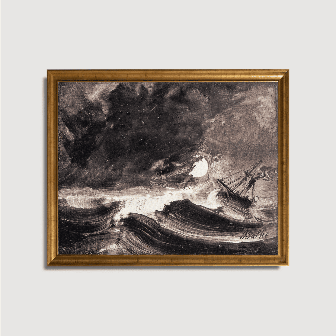Peder Balke - Schiff im Sturm