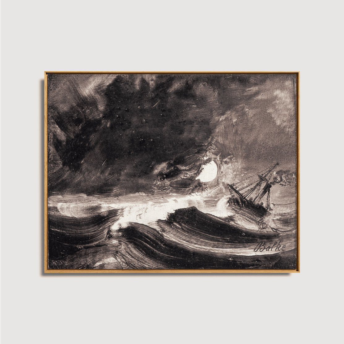 Peder Balke - Schiff im Sturm